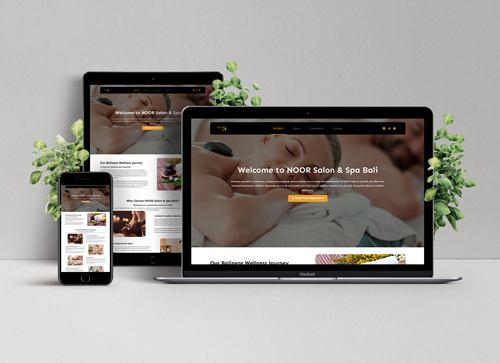 Website dari noor salon spa bali